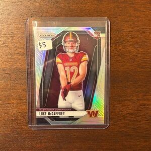 Luke McCaffrey 2024 Silver Prizm Variation Rookie Card #26